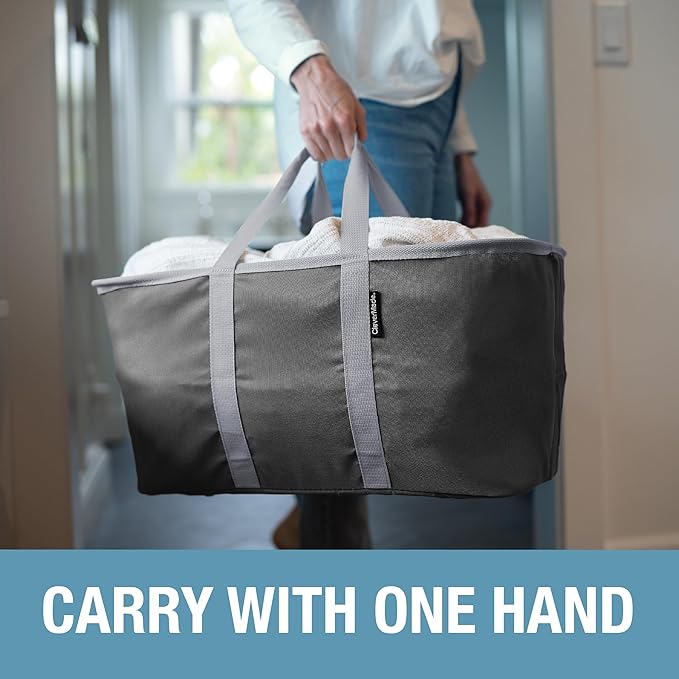 CleverMade Collapsible Laundry Tote 2-Pack – Foldable Carry-All Storage Bin - Image 4