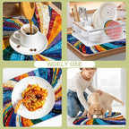 Kitchen Mat Swirl Colorful Textured Dish Drying Mat 16"x24" Bsorbent Coffee - Image 7
