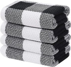 Homaxy 100% Cotton Waffle Weave Check Plaid Kitchen Towels, 13 x 28 Inches by Homaxy