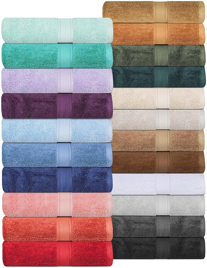 Superior Egyptian Cotton Solid Towel Set, Washcloths 13” x 13”, Hand Towels 20” - Image 8