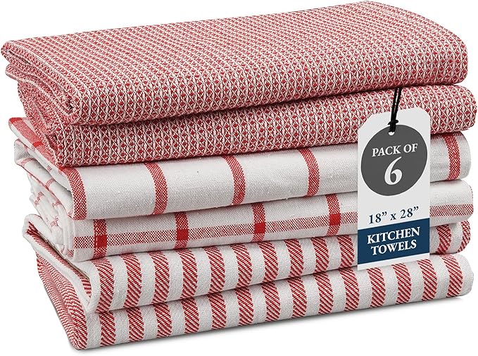 LANE LINEN 100% Cotton Kitchen Towels Set, Quick-Drying Dish Towels, Tea Towels by LaneLinen