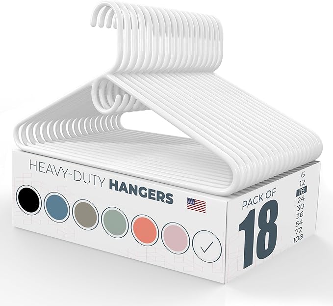 Neaties Heavy Duty Clothes Hangers 18 Pack – Made in The USA – 8lb Capacity by NeatiesHangers