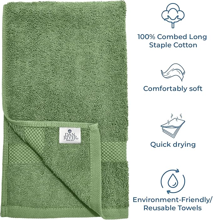 DAN RIVER Luxury Hand Towel – Soft, Quick-Drying, Premium Cotton Towel - Image 3