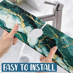 Green Marble Sink Splash Guard Faucet Mat Liquid Gold Marble Super Absorbent - Image 5