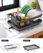 Kitsure Dish Drying Rack for Kitchen Counter, Stainless Steel Sink Organization - Image 3