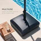 Best Choice Products 123lb Capacity Fillable Mobile Umbrella Base Heavy Duty Market Stand for Patio, Deck, Poolside w/ 4 Wheels, 2 Locks, 2 Knobs, Wind-Resistant Design - Black - Image 5