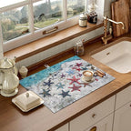 Sea Stars Dish Drying Mat for Kitchen Counter Microfiber Absorbent Dish Kitchen - Image 6
