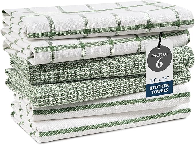 LANE LINEN Cotton Kitchen Towels Set, Quick-Drying Dish Towels, Premium Hand by LaneLinen