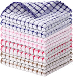 Kitinjoy Cotton 8 Pack Terry Kitchen Dish Cloths, 12 x 12 Inches Super Soft and by Kitinjoy