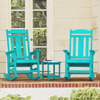 LUE BONA Rocking Chair Outdoor, Weather Resistant HDPS Plastic Rocker Chairs, 350lb Heavy Duty, Oversized Porch Rocker for Adult, High Back Smooth Rocking Chairs for Outdoor & Indoor, Aruba Blue - Image 8