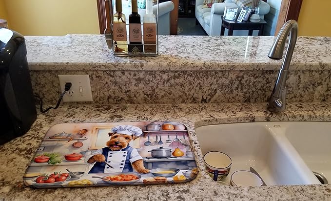 Caroline's Treasures DAC6338DDM Welsh Terrier The Chef Dish Drying Mat - Image 2