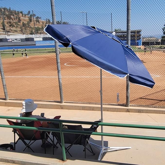 AMMSUN Shade Umbrella, Premium Portable Umbrella with Stand, 6.5ft Lightweight Free Standing Canopy for Sporting Games, Adjustable Instant Sun Protection and Easy to Carry, Navy Blue - Image 4