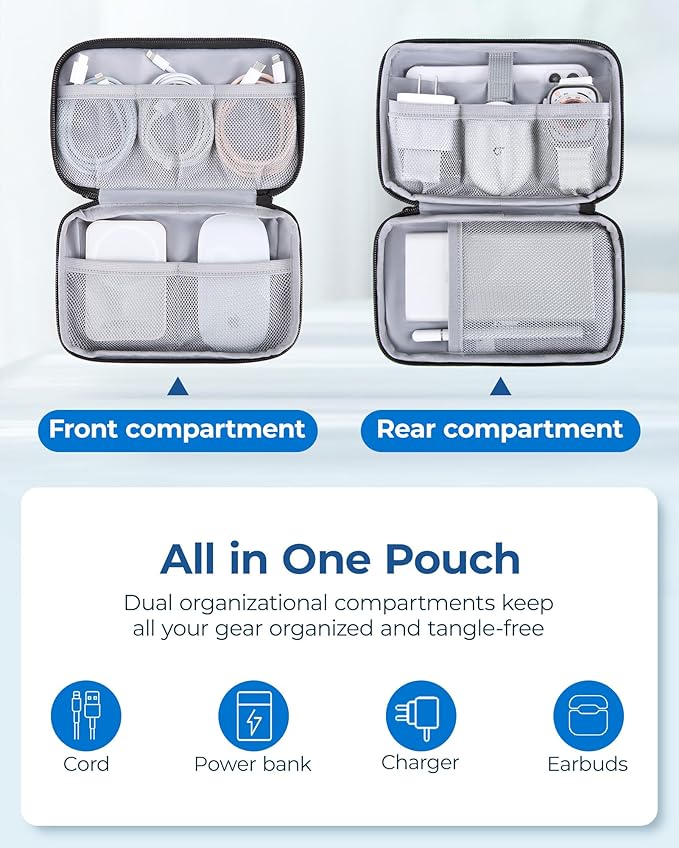BAGSMART Electronics Organizer Travel Case, Cable Charger Cord Tech Organizer - Image 2