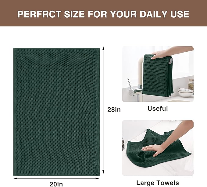 Homaxy 100% Cotton Waffle Weave Kitchen Dish Towels, Ultra Soft Absorbent Quick - Image 3