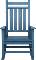 SERWALL Oversized Rocking Chair, Outdoor Rocking Chair for Adults, All Weather Resistant Porch Rocker for Lawn Garden, Blue - Image 6