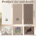 Kitchen 3 Pcs Camping Themed Hand Towels Embroidered Happy Camping Bathroom - Image 2