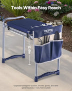 VEVOR Large Folding Garden Kneeler and Seat Heavy Duty, Widened 10" EVA Foam Pad, Portable Garden Stool with Tool Bags, Gardening Bench to Relieve Knee & Back Pain, Gifts for Seniors, Women, Parents - Image 7