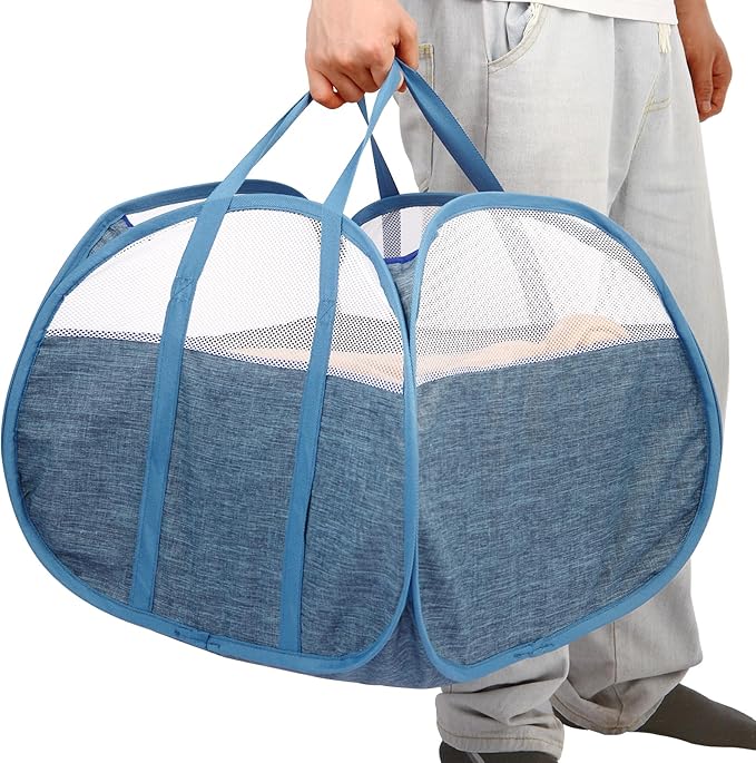Durable Collapsible Laundry Basket, 90L Clothes Hampers by Bemkoo