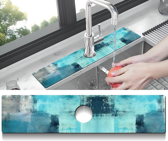 Kitchen Sink Splash Guard Faucet Mat Super Absorbent Fast Drying Mat Sink - Image 2