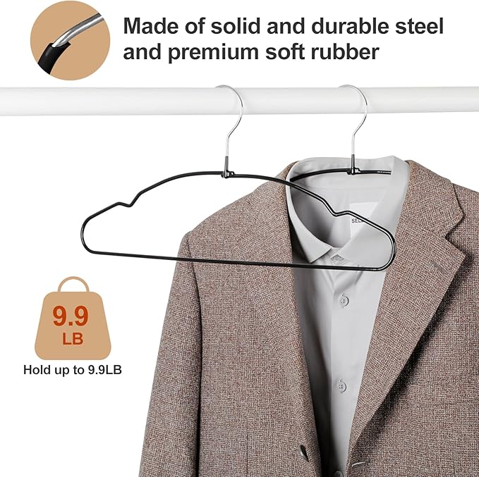 TOPIA HANGER Metal Hangers 30 Pack, Non Slip Clothes Hangers Space Saving - Image 4
