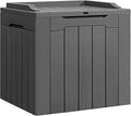Flamaker Deck Box 31 Gallon Waterproof Resin Small Deck Box with Lid, Indoor Outdoor Package Delivery Box, Organization and Storage for Patio Furniture, Garden Tools, Outdoor Cushions (Grey) by Flamaker