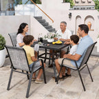 Patio Chairs Set of 8, Stackable Outdoor Dining Chairs for All Weather Textilene Fabric & Metal Frame, Outdoor Chairs Set for Backyard Deck Garden (Grey, Set of 8) - Image 4