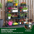 Panana 4 Tier Garden Greenhouse Steel Staging Shelving Plant Stand Garden Shelving Unit Garage Storage Racking, 2 Pack Plant Racks - Image 2