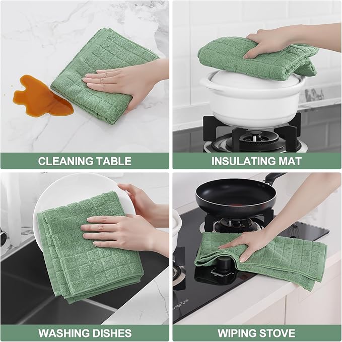 Homaxy Premium Cotton Kitchen Towels 16"x 28", Large Natural Ring Spun 390 GSM - Image 4