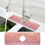 Abstract Pink Glitter Diamond Sink Faucet Absorbing Mat Sink Splash Guard - Image 4