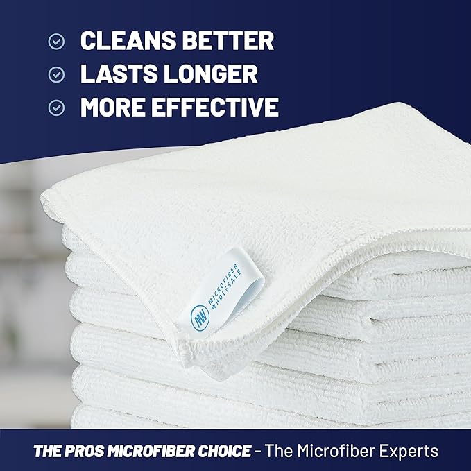 MW PRO Microfiber Cleaning Cloths White - Image 2