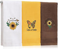 3 Pcs Sunflower Butterfly Hand Towels by SmoothNovelty