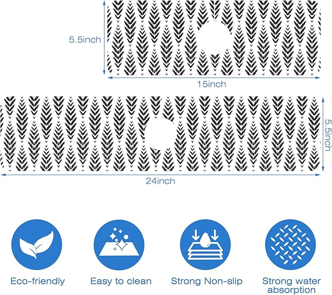 Bohemian Ethnic Herringbone Dish Drying Mat - Image 3