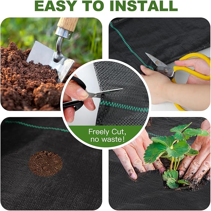 3FT×25FT Weed Barrier Fabric, Landscape Fabric, 3.2oz Weed Barrier Fabric Heavy - Image 5
