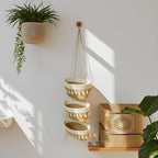 Hanging Baskets for Organizing, 3-Tier Woven Cotton Wall-Mounted Storage - Image 3