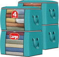 Fab totes 24 Gallons Clothes Storage, Foldable Thick Fabric Blanket Storage Bags by Fabtotes