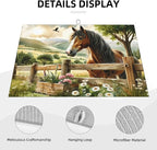 Horse Dish Drying Mats for Kitchen Counter, Absorbent Reversible Microfiber - Image 3