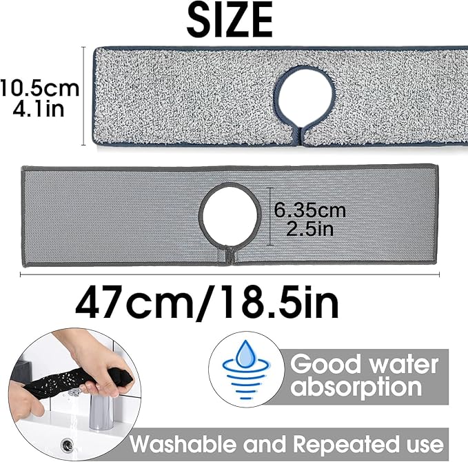 Bimkole 2 PCS Faucet Absorbent Mat, Kitchen Faucet Sink Splash Guard Wraparound - Image 2