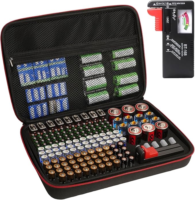 Battery Organizer Storage Case by Adehoei