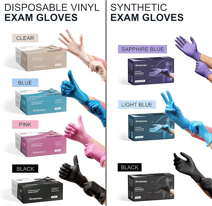 FifthPulse Pink Vinyl Disposable Gloves - Image 8