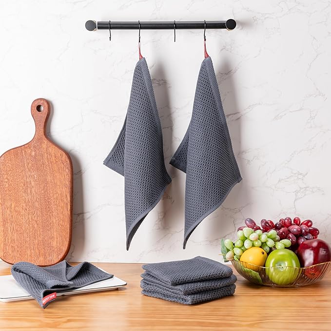 BOOMIBOO 6-Pack Kitchen Dish Cloths, 100% Cotton Waffle Weave, Ultra Soft - Image 6