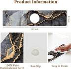 Stone Faucet Mat for Kitchen Sink, 15.7" Fast Drying Around Faucet Diatomite - Image 5