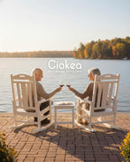 Ciokea Oversized Outdoor Rocking Chairs Set of 2, 380lbs Heavy-Duty Large Patio Rocker, High Back Cozy Porch Chairs, Weather Resistant Patio Rocking Chairs for Outside, Fire Pit, Deck, White - Image 4