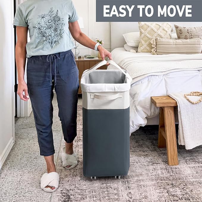 Goodpick Laundry Basket with Wheels, 75L Laundry Hamper - Image 6