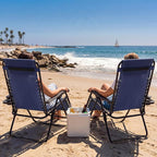 Homall Zero Gravity Chair Patio Folding Lawn Outdoor Lounge Gravity Camp Reclining Lounge Chair with Cup Holder Pillows for Poolside Backyard and Beach Set of 2 (Blue) - Image 9