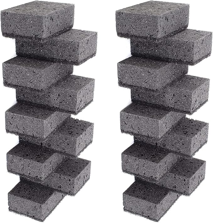 Black Multi Use Scrub Sponges. Made in Europe. 18 Pack, 4.3x2.8x1.4 inches. by Okleen