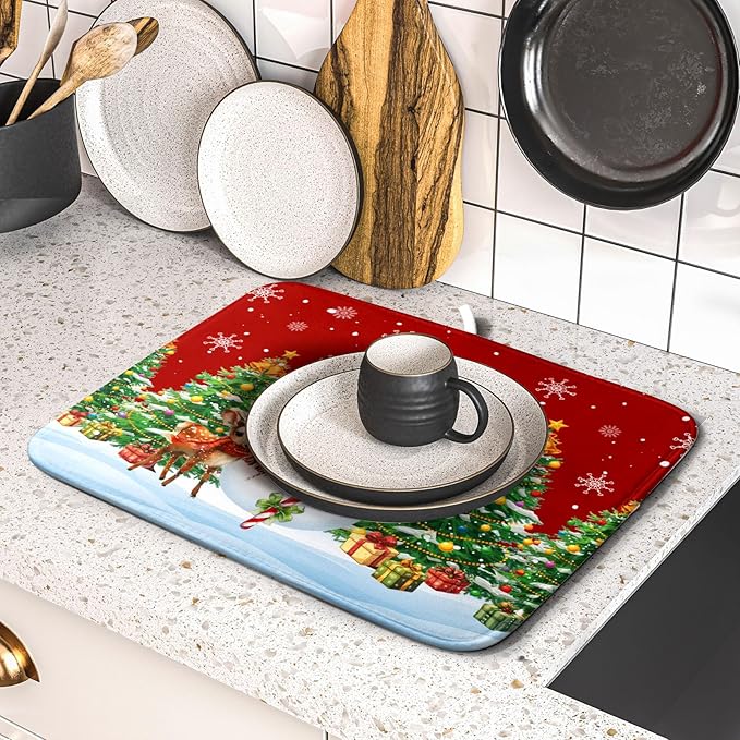 Christmas Snowman Dish Drying Mat - Image 5