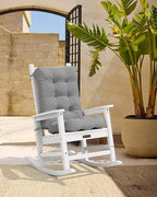 SERWALL HDPE Outdoor Rocking Cushion Set of 2, Memory Foam Cushion Dark Gray - Image 2