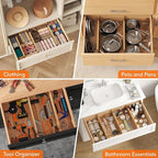 Lifewit 5" High 6 Pack Bamboo Drawer Dividers 45-55cm/17.5-22" Adjustable - Image 7