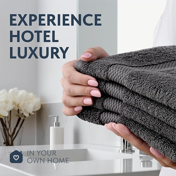 White Classic Luxury Charcoal Hand Towels - Image 6