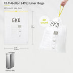 EKO 12.9 Gallon / 45-49 Liter, Extra-Strong Unscented Garbage Bags, - Image 7